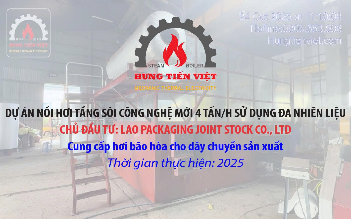 Dự án nồi hơi tầng sôi 4 Tấn Thủ Đô Viêng Chăn,Lào