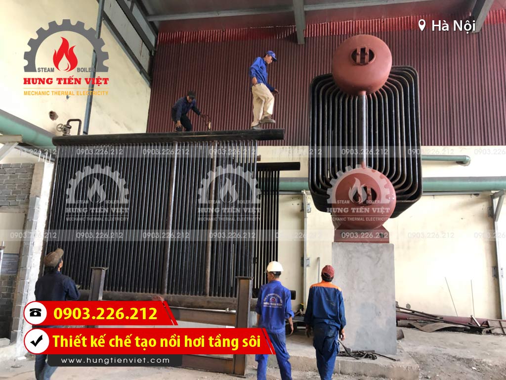 Công ty Hưng Tiến Việt - Kỹ sư và thợ thiết kế đang triển khai dự án thiết kế & chế tạo nồi hơi tầng sôi tại huyện Quốc Oai, Hà Nội. ☎ 0903.226.212 #noihoitangsoi #lohoitangsoi #noihoi #lohoi